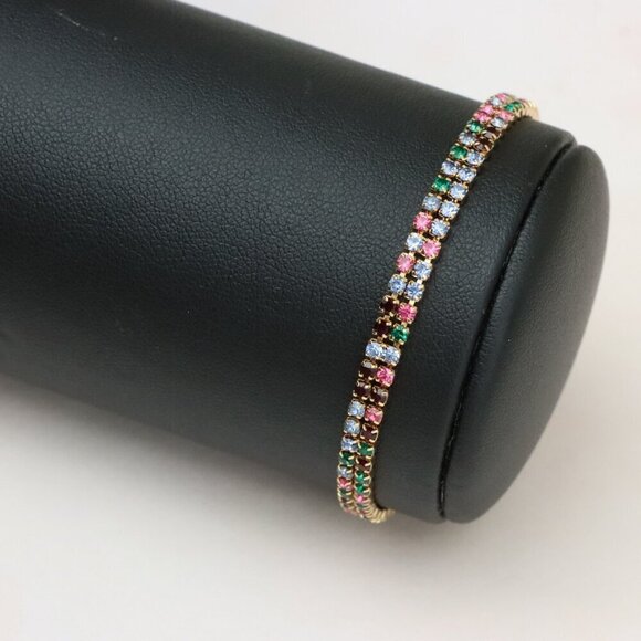 "Rainbow Zircon Tennis Bracelet in Rose Gold Finish, XPBL0808 - Picture 8 of 12